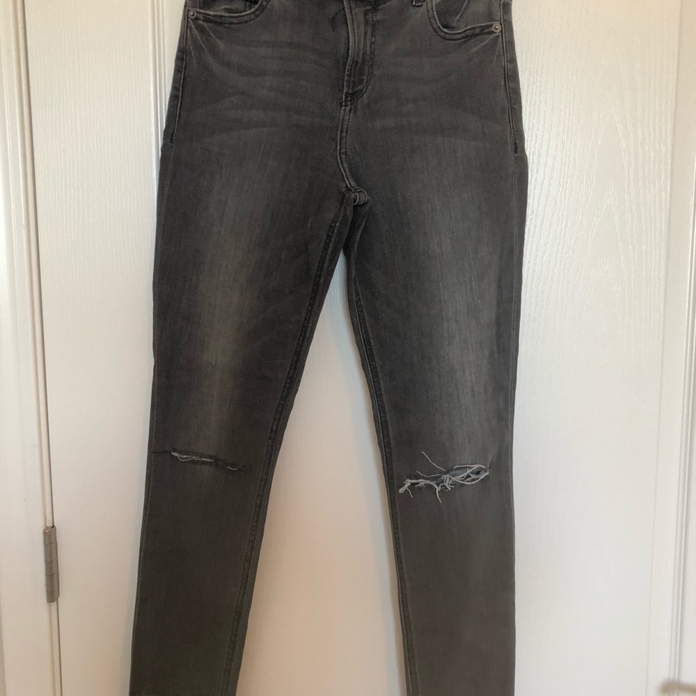 Express high rise Gray Distressed Jeans
